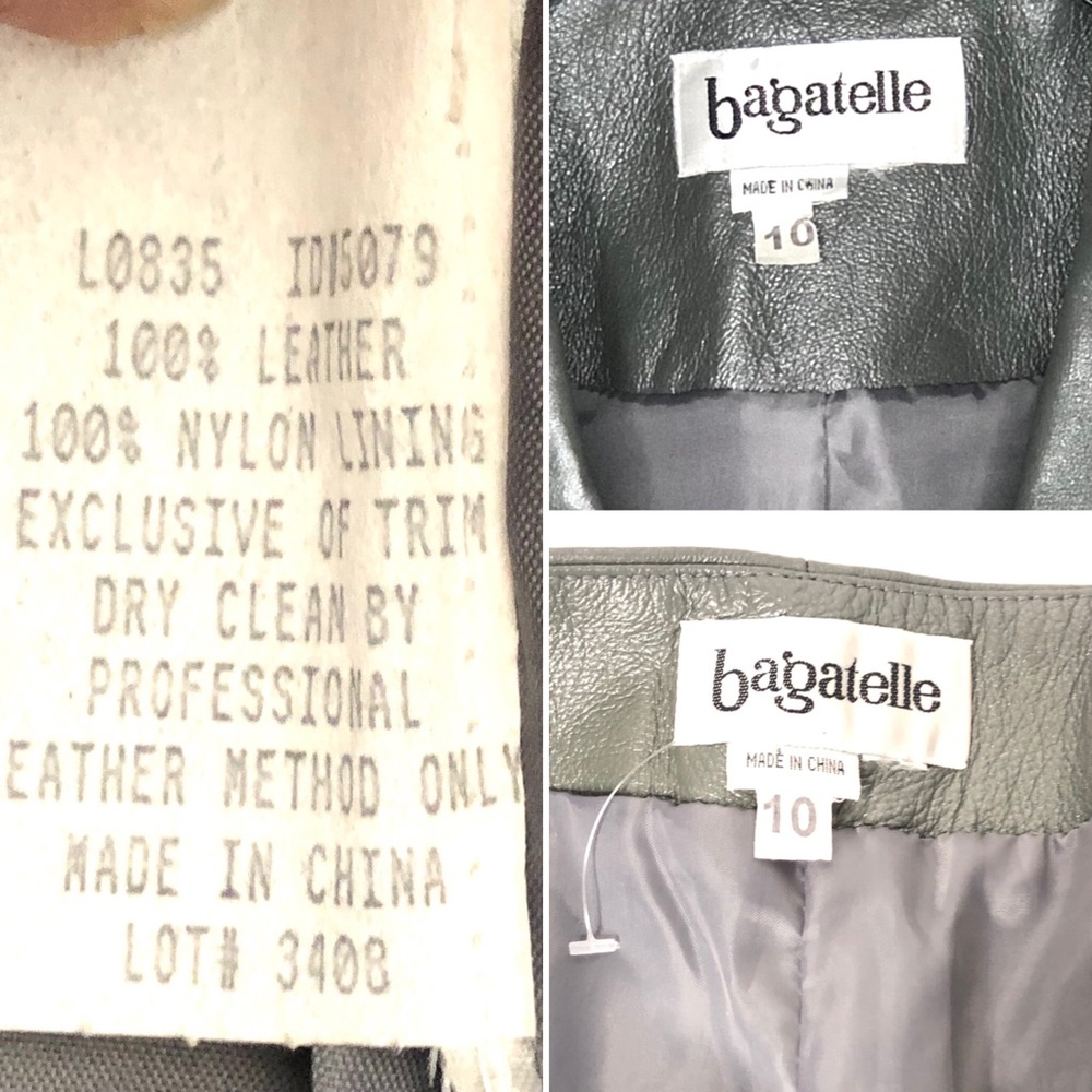 Women’s Suit Bagatelle Grey Leather Sz 10 - Picture 9 of 16